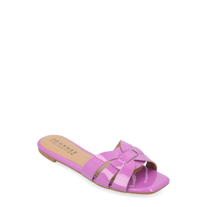 Journee Women's Arrina Wide Slide Sandals (Purple) - Size 6.0 W