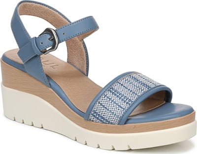 Women's Graciela Wedge Sandal - Blue Faux Raffia