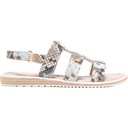 Beige Snake Print Leather