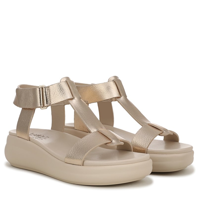Naturalizer Women's Cersei Wedge Sandals (Champagne Faux Leather) - Size 8.0 M