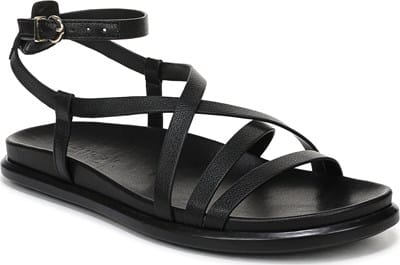 Women's Fame Slide Sandal - Black Faux Leather