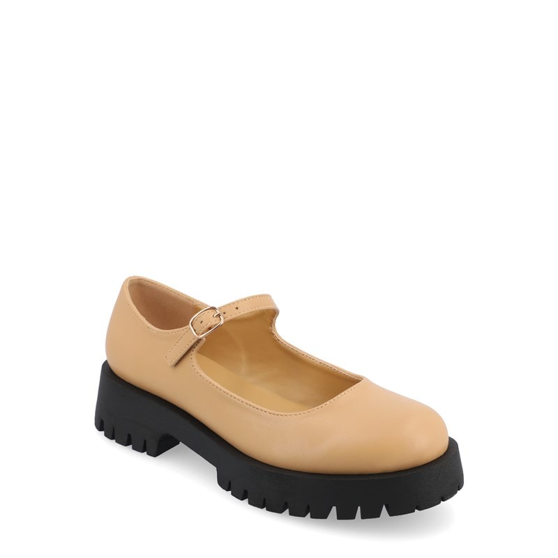 Journee Women's Kamie Wide Mary Jane Shoes (Tan) - Size 10.0 W