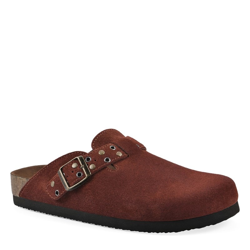White Mountain Women's Benben Clog Shoes (Rust Suede) - Size 7.5 M