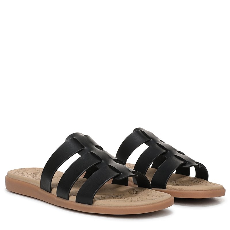 Blowfish Malibu Women's Jellyfish Slide Sandals (Black Faux Leather) - Size 6.0 M
