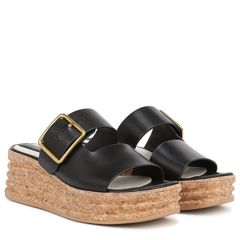 Franco Sarto Women's Taziana Espadrille Slide Sandals (Black Leather) - Size 10.0 M