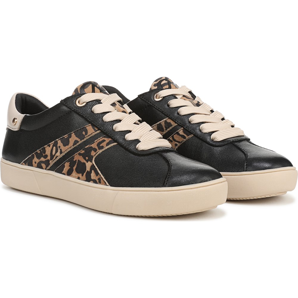 (取寄) ナチュラライザー レディース メディナ Naturalizer women Medina Black/Leopard Print Leather Naturalizer Women's Medina Lace Up Sneaker | Famous Footwear