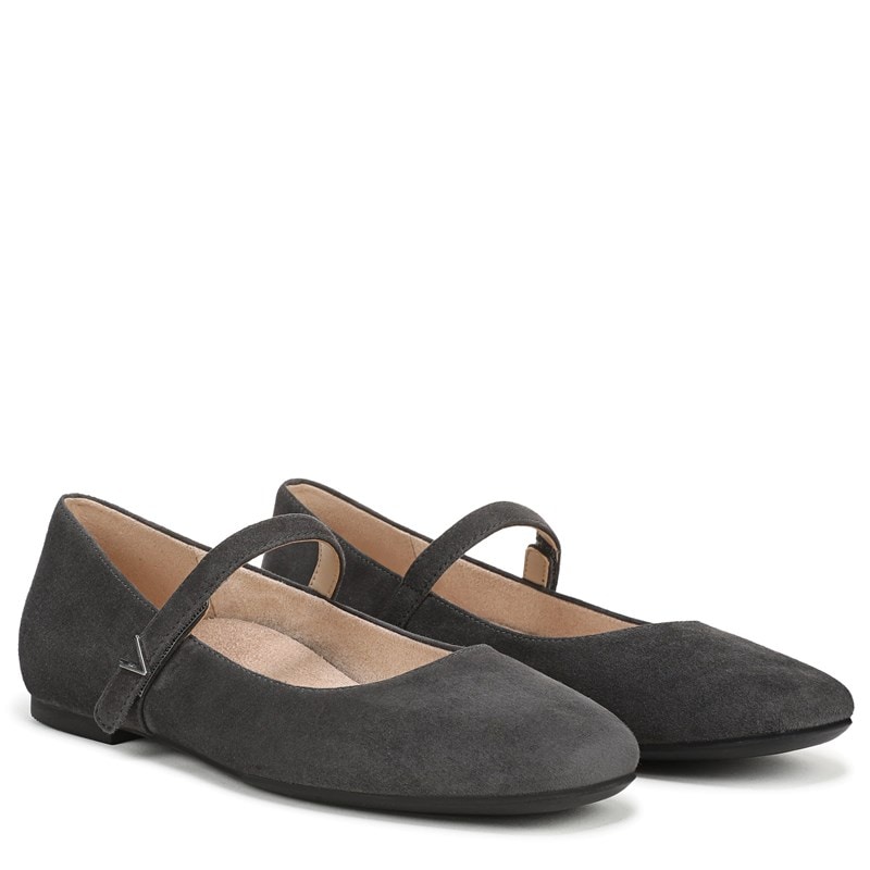 Vionic Women's Alameda Mary Jane Flat Shoes (Graphite Grey Suede) - Size 9.0 M