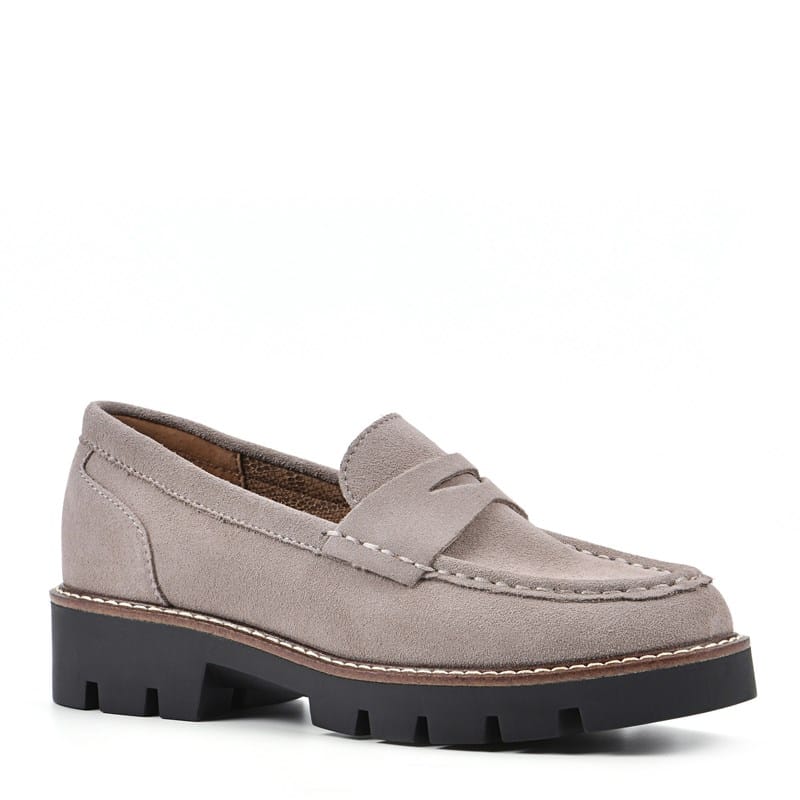 White Mountain Women's Gunner Slip On Loafers (Lighttaupe Suede) - Size 9.5 M