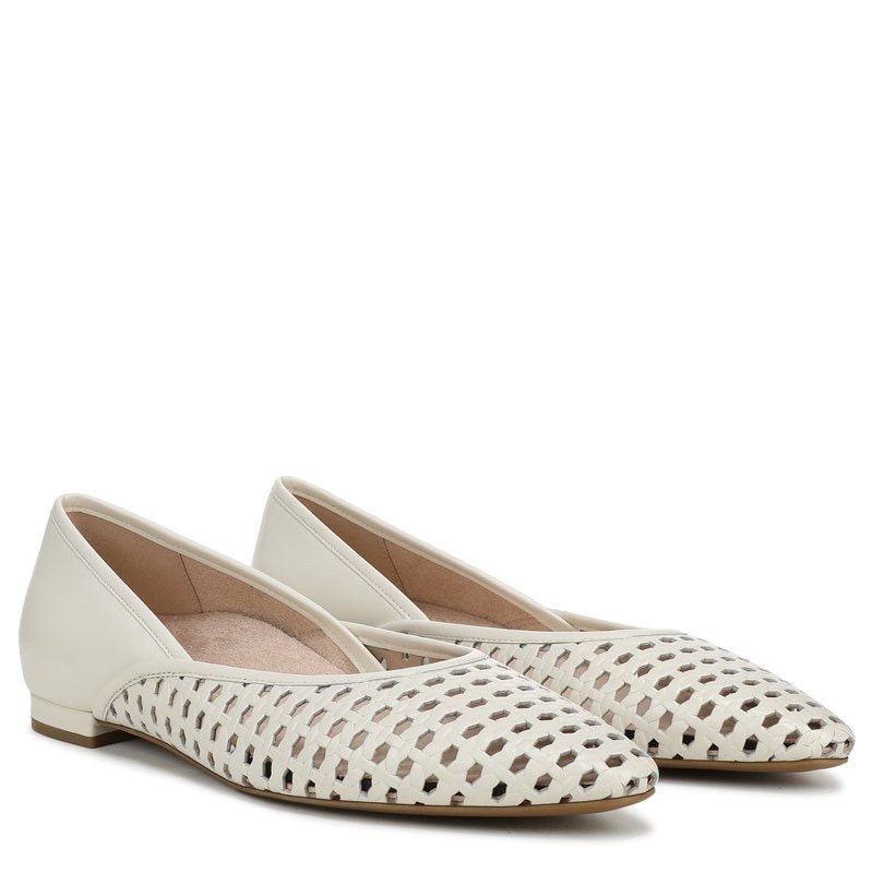 Vionic Women's Gracia Woven Ballet Flat Shoes (Ivory Woven Leather) - Size 6.5 M