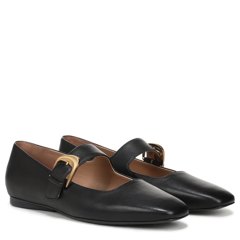 Naturalizer Women's Cosmic Mary Jane Flat Shoes (Black Leather) - Size 12.0 W