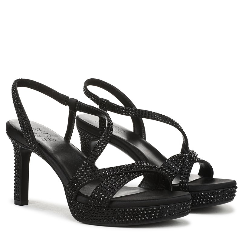 Naturalizer Women's Abby Dress Sandals (Black Satin) - Size 10.0 W