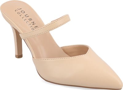 Franco Sarto Women's Marlina Mule – Pointed Toe Slip-On With Kitten Heel & Faux Leather Upper