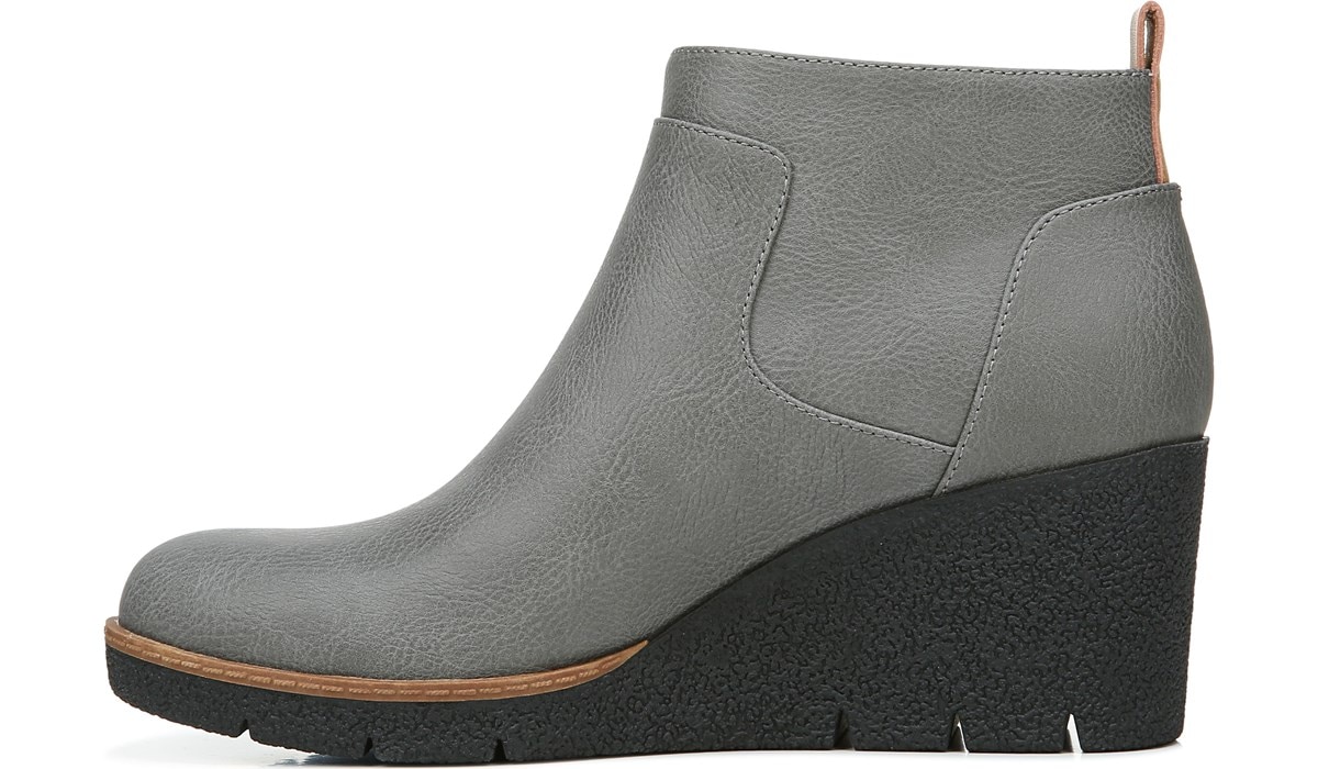 dr scholl's create wedge bootie gray