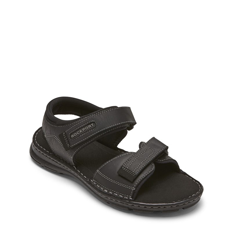 Rockport Men's Darwyn Sandals (Black Leather) - Size 6.5 W