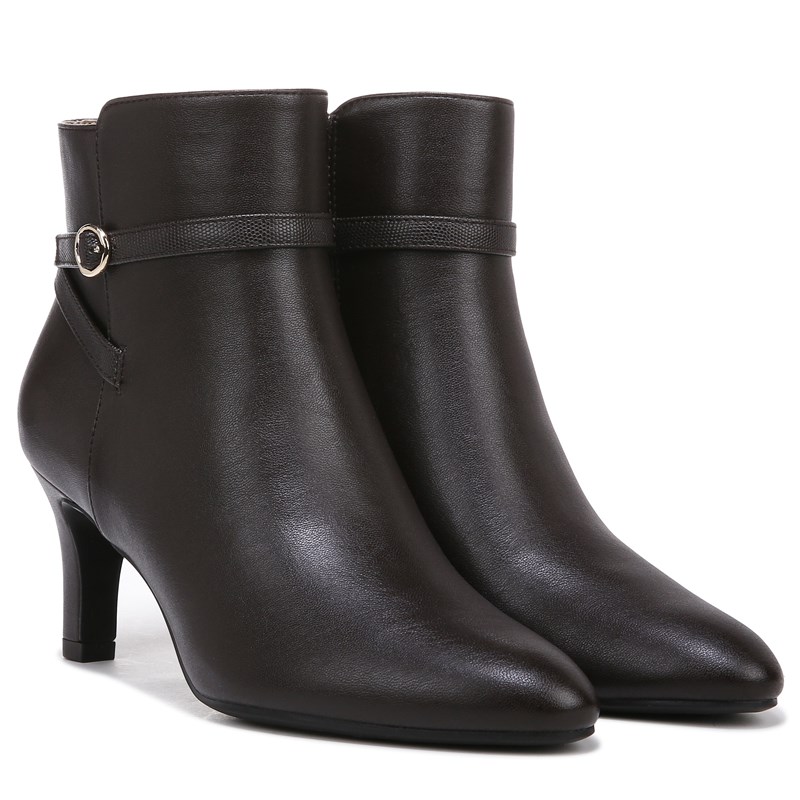 Lifestride Women's Guild Ankle Booties (Dark Chocolate Faux Leather) - Size 9.5 M