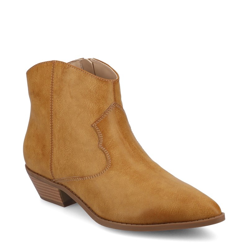 Journee Women's Taliah Medium/Wide Western Ankle Booties (Tan) - Size 7.5 M
