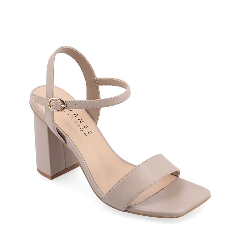 Journee Women's Tivona Block Heel Dress Sandals (Taupe) - Size 10.0