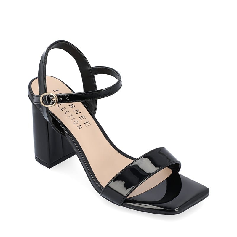 Journee Women's Tivona Wide Block Heel Dress Sandals (Black) - Size 9.0 W