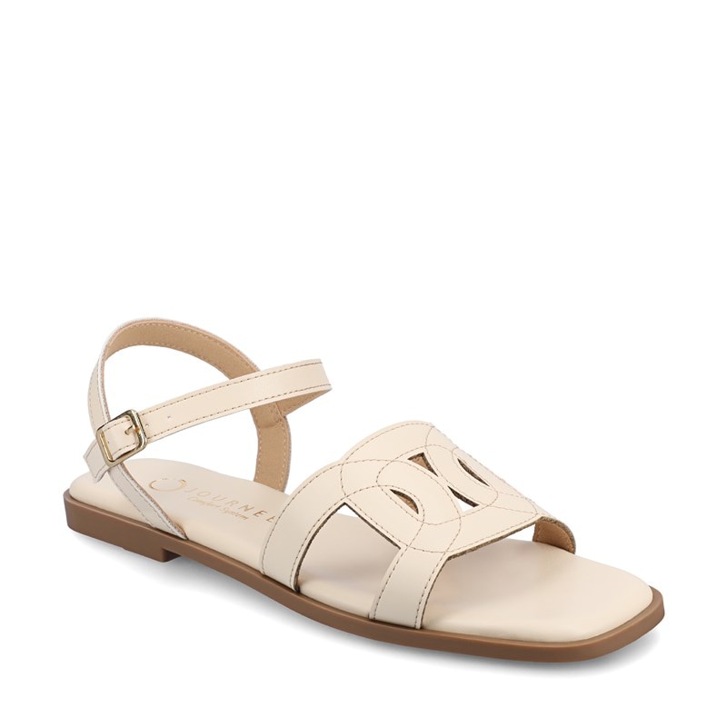 Journee Women's Bridey Ankle Strap Sandals (Bone) - Size 9.0 M