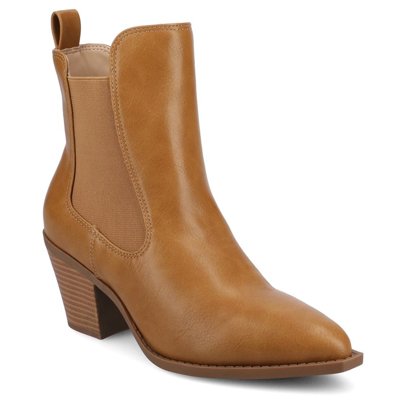 Journee Women's Rosemary Western Chelsea Booties (Tan) - Size 7.5 M