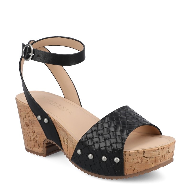 Journee Women's Vanessa Platform Sandals (Black Woven) - Size 8.0 M
