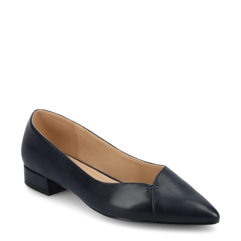 Journee Women's Carmin Pointed Toe Flat Shoes (Navy) - Size 10.0