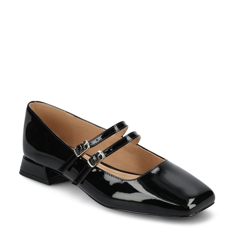 Journee Women's Gredah Mary Jane Flat Shoes (Patent/Black) - Size 6.5 M