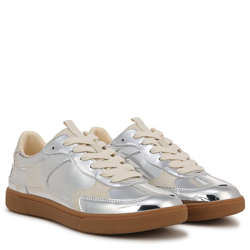 Blowfish Malibu Women's Tastic Lace Up Sneakers (Silver Faux Leather/Gum) - Size 9.0 M