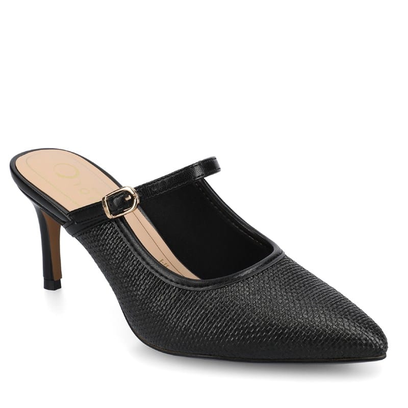 Journee Women's Tiffee Mary Jane Dress Mule Sandals (Black) - Size 10.0