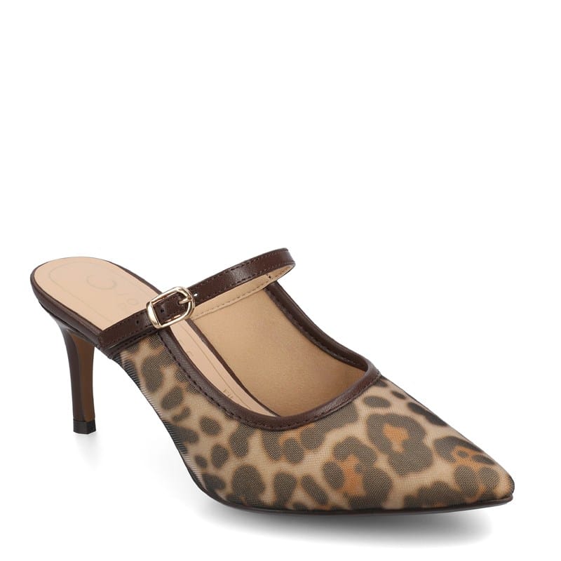 Journee Women's Tiffee Mary Jane Dress Mule Sandals (Chocolate Leopard) - Size 12.0 M