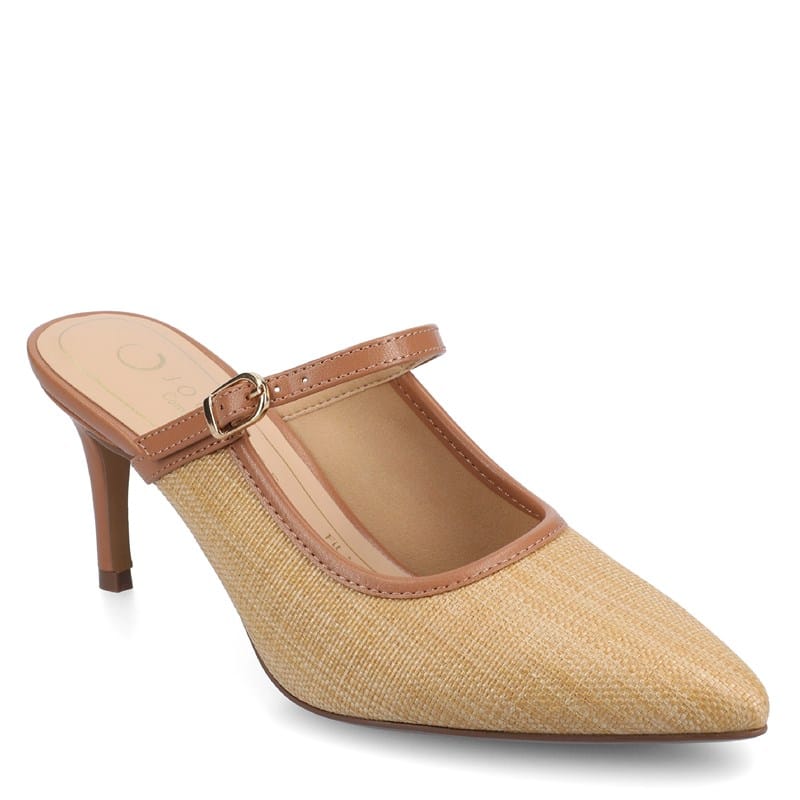 Journee Women's Tiffee Mary Jane Dress Mule Sandals (Natural) - Size 7.5 M