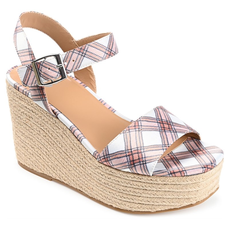 Journee Women's Pearrl Wedge Espadrille Sandals (Rust Synthetic) - Size 12.0 M