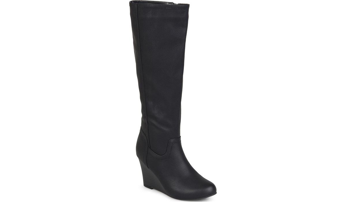 Langly Wide Calf Wedge Boot Grey, Boots 