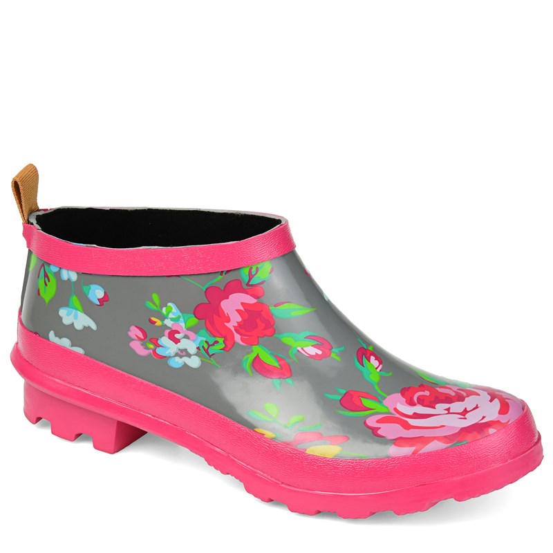 Journee Women's Rainer Rain Booties (Grey Floral) - Size 7.5 M