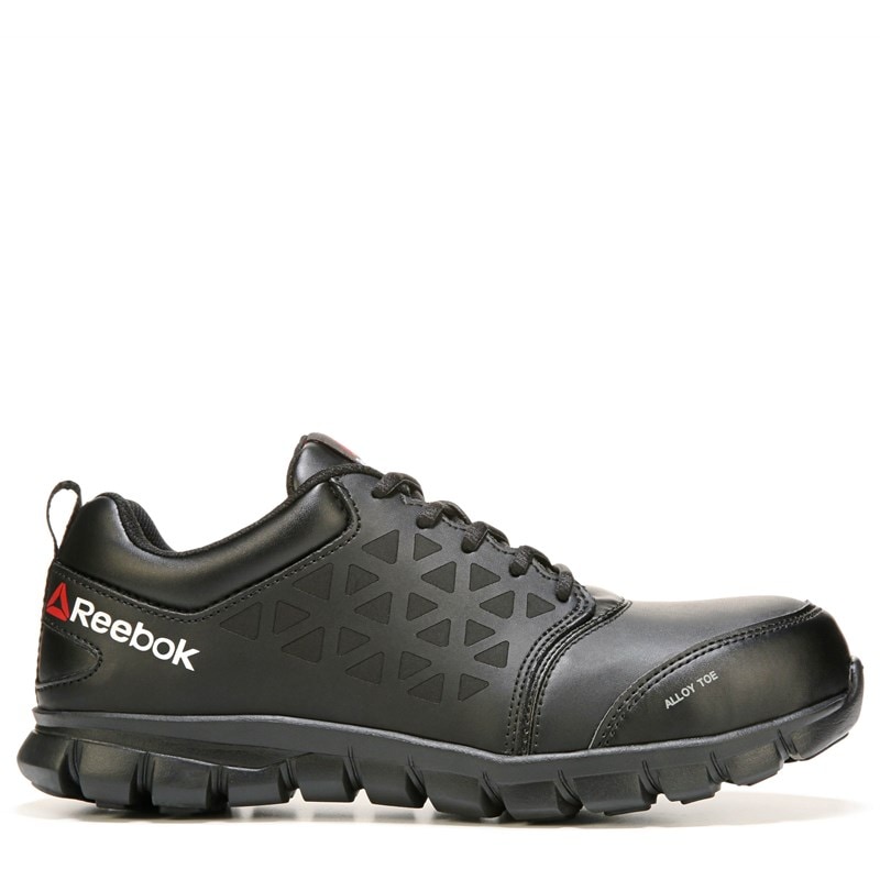 Reebok Work Men's Sublite Cushion Alloy Toe Work Shoes (Black Leather) - Size 10.0 M