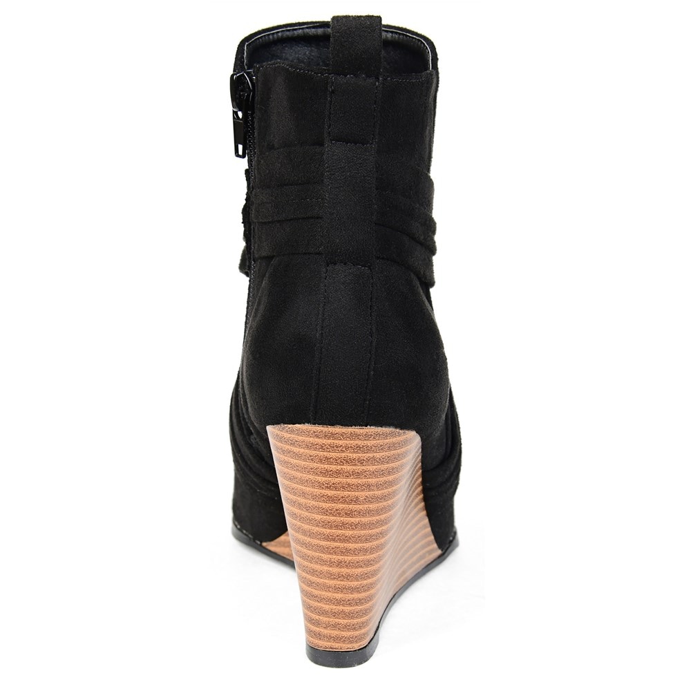 Jedrek perforated open deals toe wedge bootie