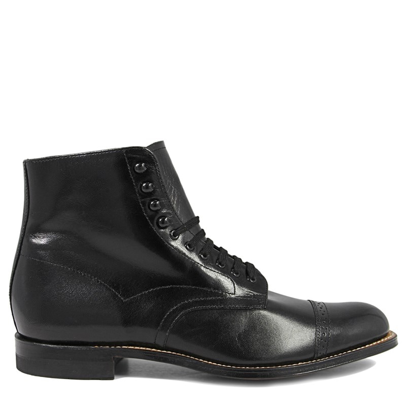 Stacy Adams Men's Madison Cap Toe Lace Up Boots (Black Leather) - Size 10.5 D