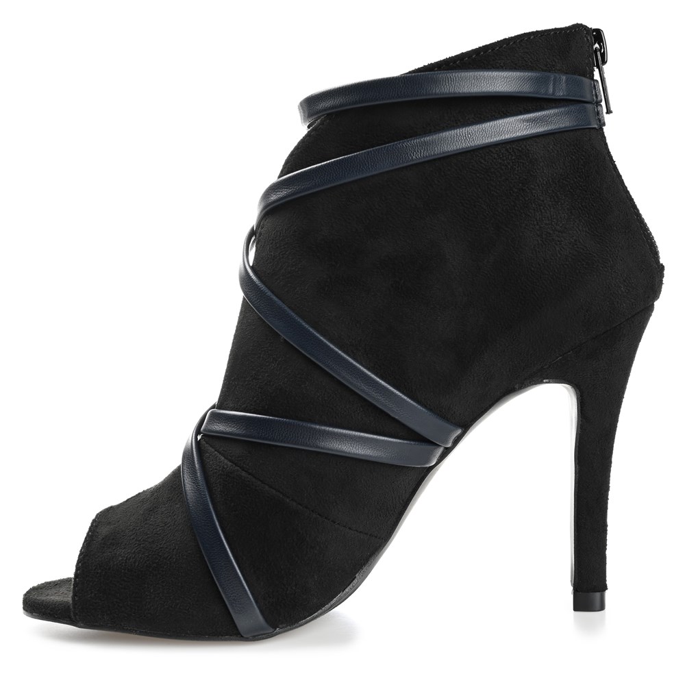 peep toe strappy booties