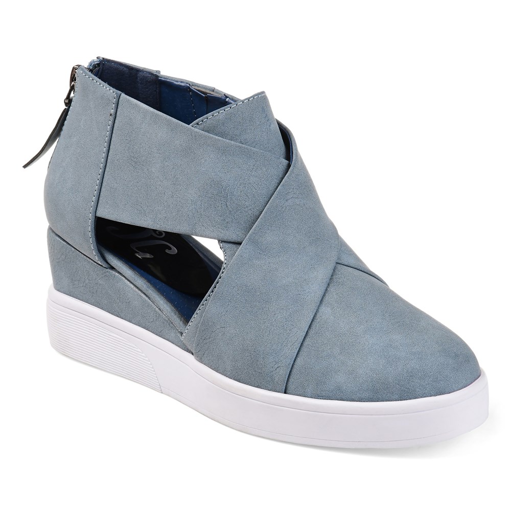 Journee Women s Seena Wedge Sneaker Famous Footwear
