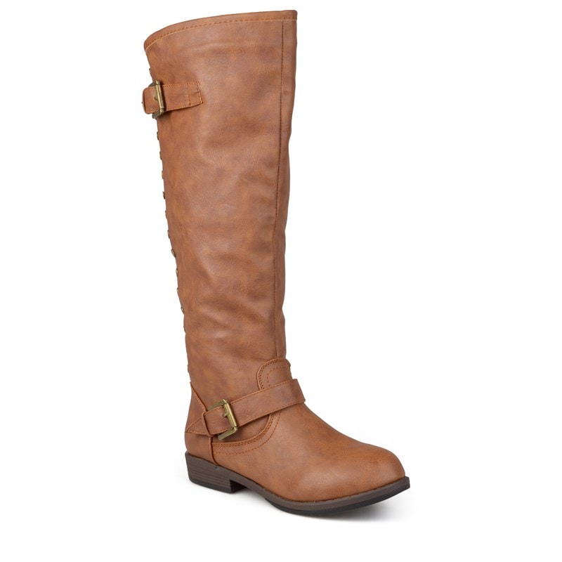 Journee Collection Women's Spokane Wide Calf Tall Riding Boots (Chestnut) - Size 7.0 M