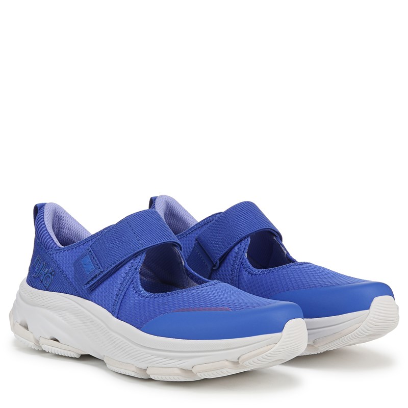 Ryka Women's Devotion Max Mary Jane Walking Sneakers (Dazzling Blue Mesh Fabric) - Size 5.0 M