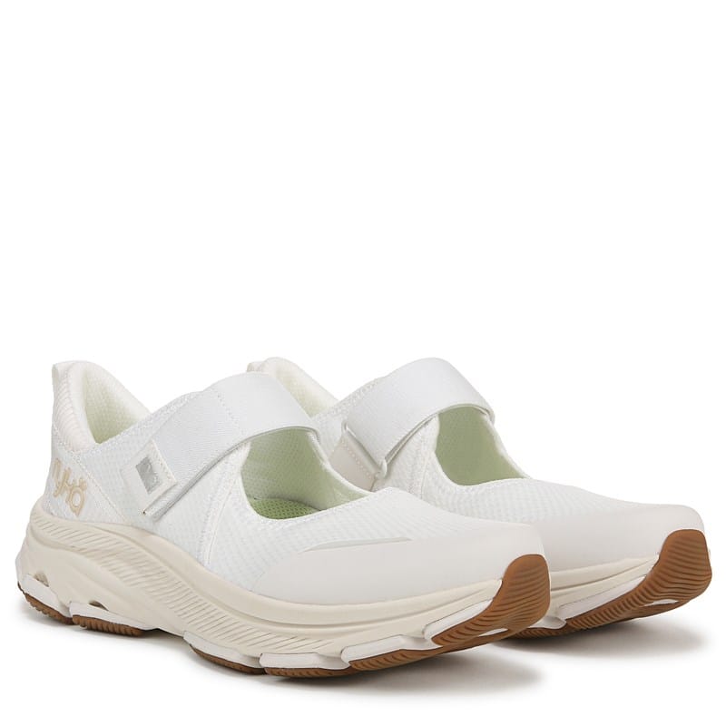Ryka Women's Devotion Max Mary Jane Walking Sneakers (Brilliant White Mesh Fabric) - Size 6.0 M