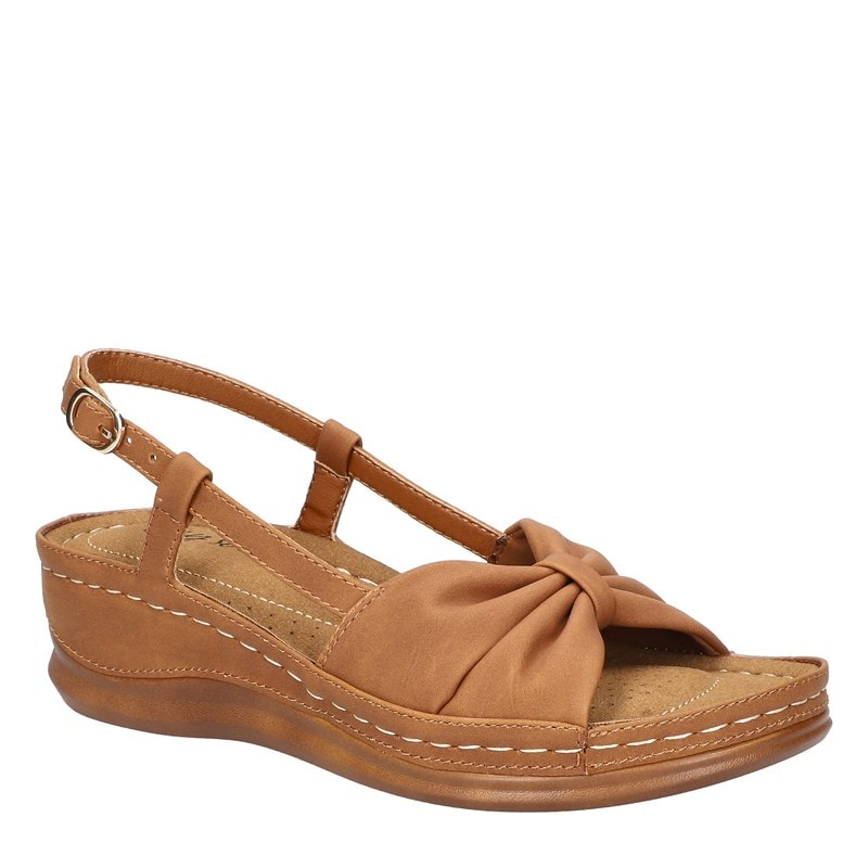 Easy Street Women's Jupiter Wedge Sandals (Tan) - Size 5.0 M