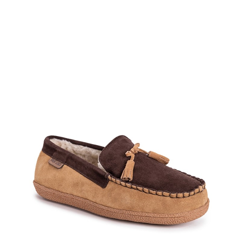 Muk Luks Men's Talan Moc Slipper Shoes (Camel Suede) - Size 13.0 M