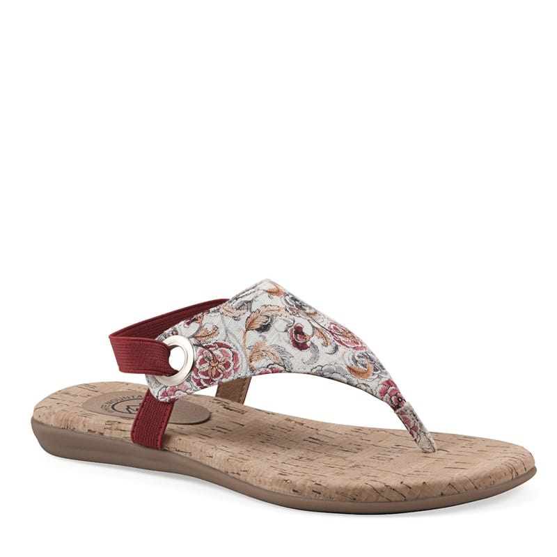 White Mountain Women's Lifeway Slingback Sandals (Pink Floral Fabric) - Size 10.0