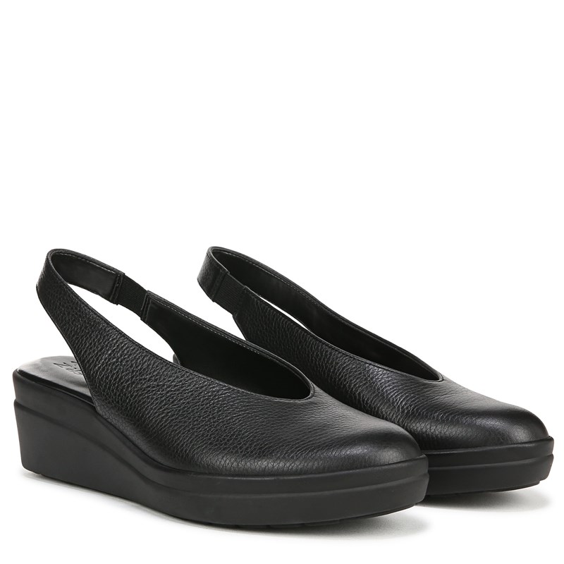 Naturalizer Women's Sutton Slingback Wedge Sandals (Black Leather) - Size 5.5 M