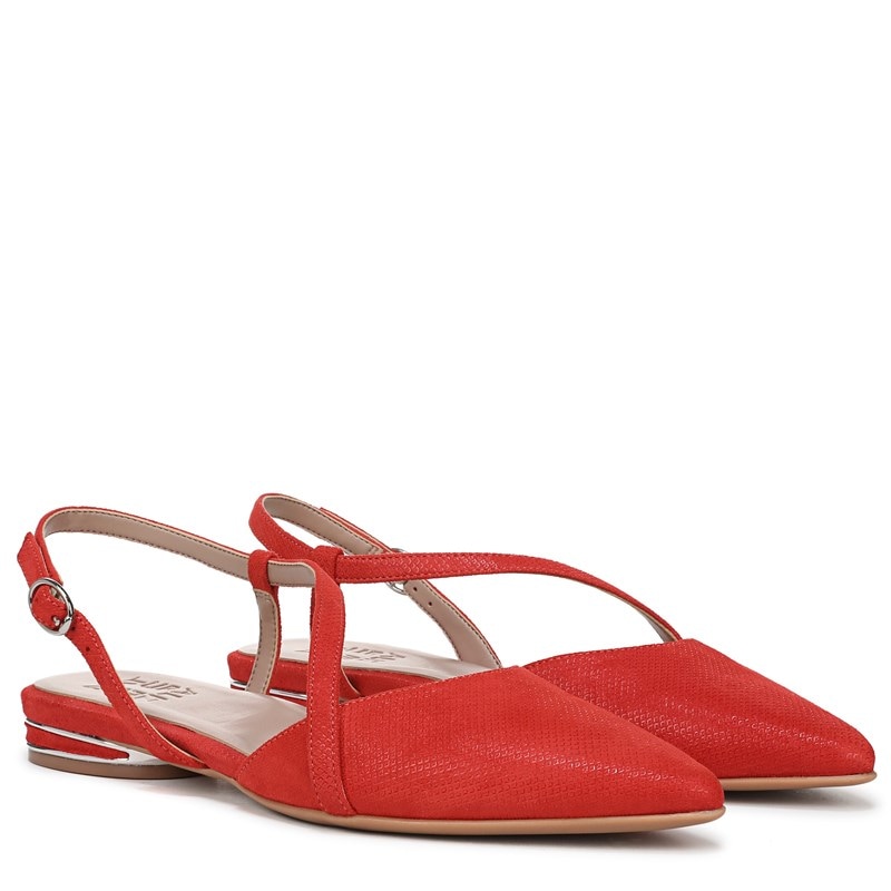 Naturalizer Women's Hawaii Slingback Flat Shoes (Maserati Red Suede) - Size 8.0 W