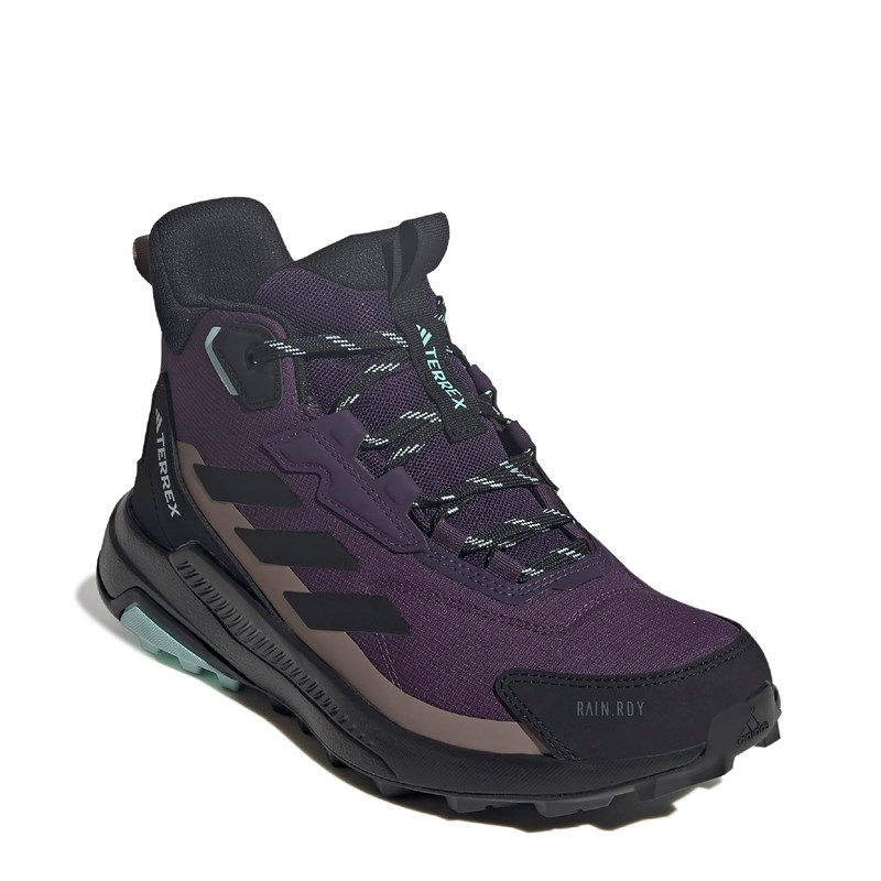 Adidas Women's Terrex Anylander Mid Rain. rdy Hiking Shoes (Plum/Black/Brown) - Size 6.0 M