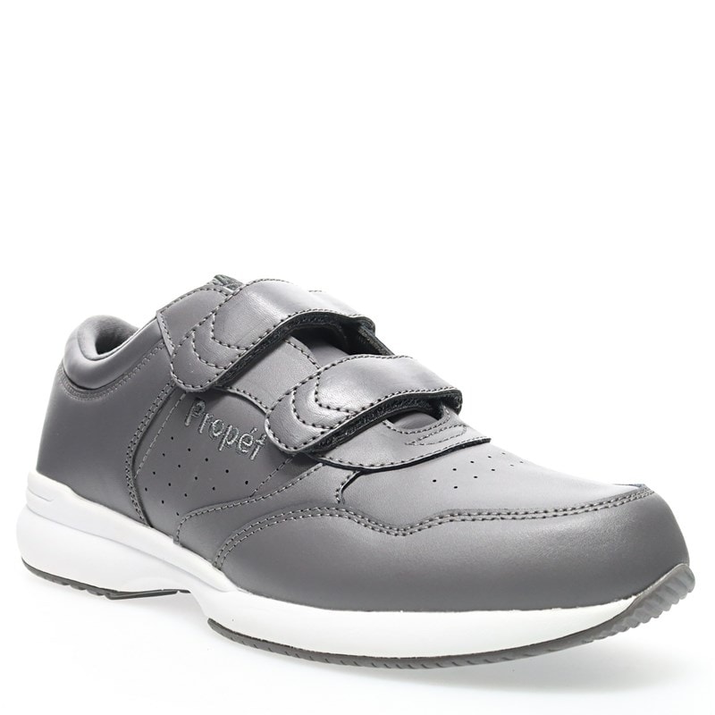 Propet Men's Lifewalker Strap Walking Shoes (Dark Grey Leather) - Size 8.0 3E