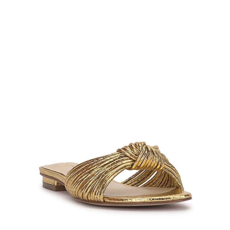 Jessica Simpson Women's Dydra Knotted Flat Sandals (Gold) - Size 7.0 M